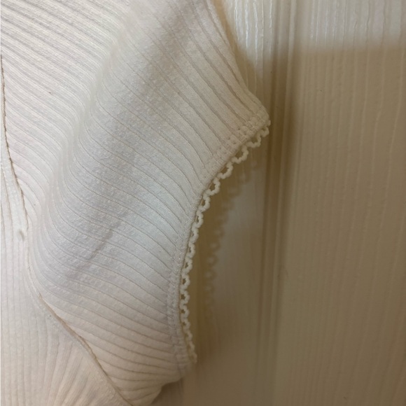 Free People Intimately Ivory Ribbed Button Front Top spring summer NWT basic - Picture 10 of 12